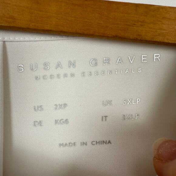 Susan Graver Modern Essentials Womens Liquid Knit Tunic Top Size 2XLP Minimalist - Picture 4 of 6